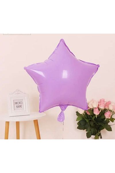 Deniz Party Store Macaron Lilac Star Foil Balloon 18 Inch 45 Cm 1 Piece