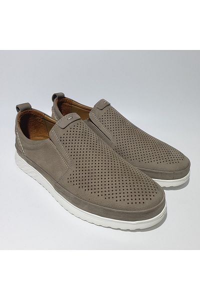 KOMCERO Dr.jells Hole Printed Laceless Sport Cut Daily Comfort Genuine Leather Shoesy0178-l03