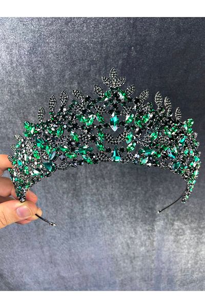 Hobigram Coroana de mireasa si henna cu model de frunze model Sena verde – Coroana