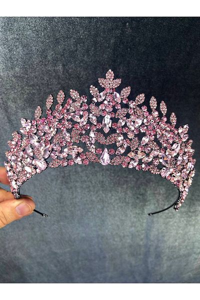 Hobigram Pink Sena Model Leaf Pattern Mireasa și Coroana Henna – Coroana