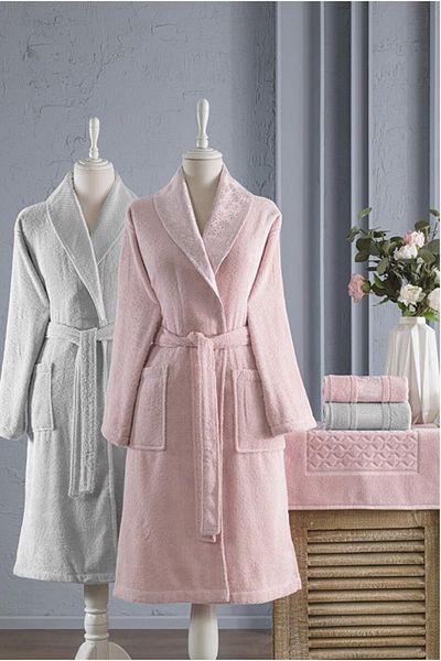 Özdilek Οικογενειακό Σετ Μπουρνούζι Blossom Happy Set Grey Powder 5 τεμαχίων