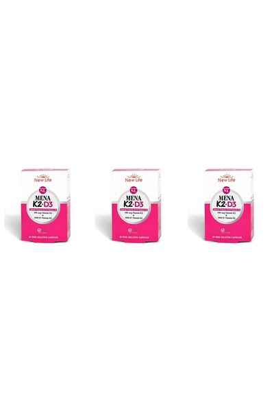 New Life Mena K2 D3 30 Capsules 3 Boxes