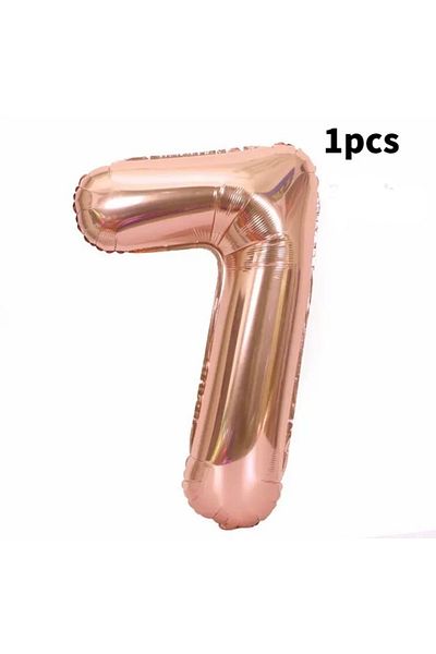 Deniz Party Store Rose Gold 7 Years Old Foil Balloon 34 Inch 76-80 Cm