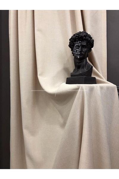 rendecioğlutekstil Background Curtain Natural Linen Ultra Draped Luxury Curtain