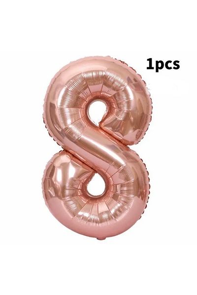 Deniz Party Store Rose Gold 8 Years Old Foil Balloon 34 Inches 76-80 Cm
