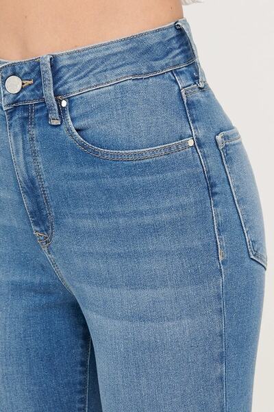 LİMABEL Candy Light Blue Allstar Ikon Gold Skinny Jeans Women's Washed Lycra