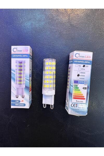 OKYANUSAYD 5 Watt Ilık Beyaz 4000 Kelvin 500 Lümen G-9 Duylu Led Kapsül Avize...