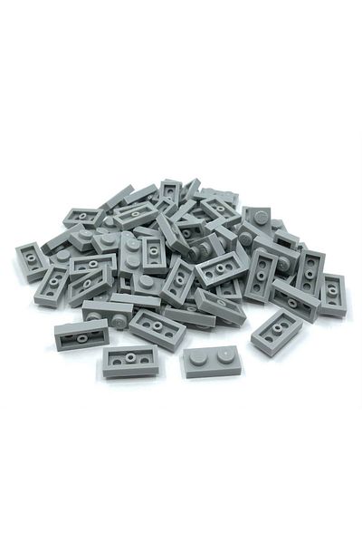 LEGO Moc Custom Accessories Creator Plate 1 X 2 Flat Brick Light Gray 4 Pieces Will Be Sent