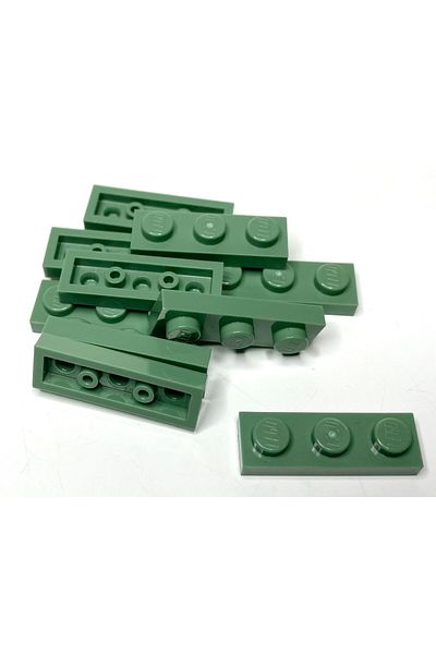 LEGO Original Moc Custom Accessory Creator Plate 1 X 3 Flat Brick Sand Green 6 Pieces to Ship