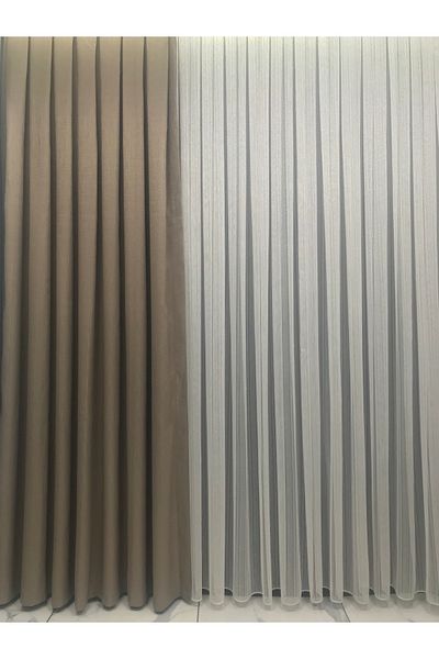 Taç Background Curtain Linen Close Pleat Don't Want Iron Background
