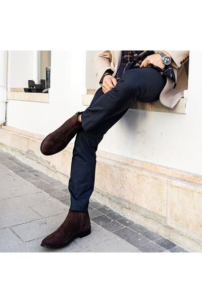 İBAY Well Erkek Kahve Hakiki Süet Deri Bot