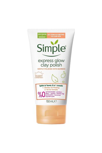 Simple 150 Ml Bamboo Ille Peeling Clay - Shimmer and Clean Facial Peeling
