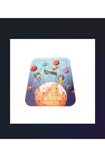 Bebek Çocuk Ahşap Puzzle Yapboz Ay Uzay