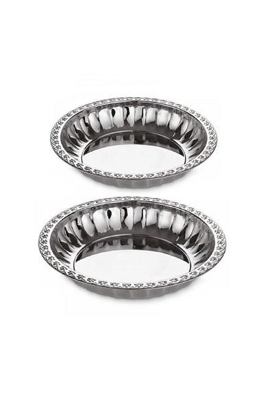 HSGL Stainless Steel Fruit Salad Plate Set of 2 23-27 cm Corn Bowls