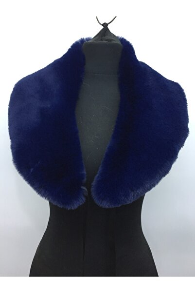 kurkyaka Kürk Yaka Lacivert