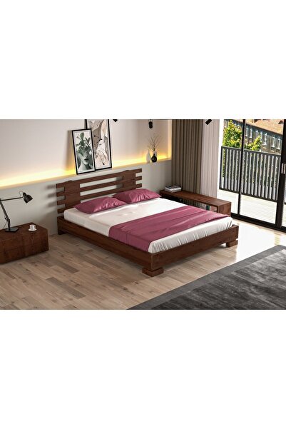 YAPSA HOME MOBİLYA Yap-sa Home Sera Ceviz Doğal Ahşap Karyola