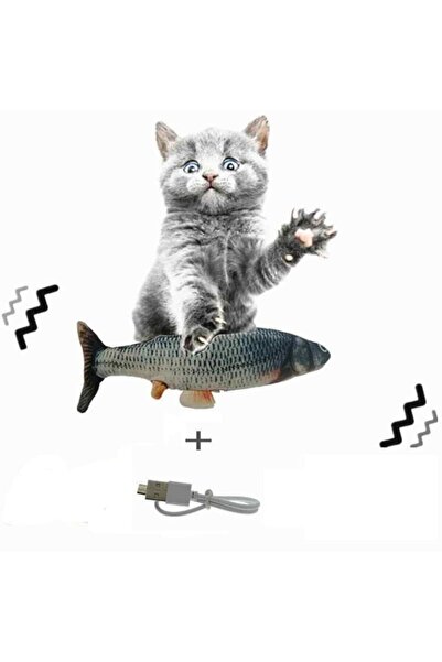 NEWSTORE HOME Hareketli Balık Kedi Oyuncağı 30 cm