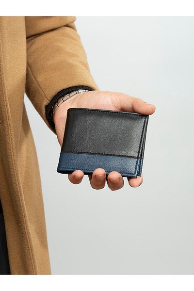 The Noir Leather Black Classic Men's Wallet with Munich Garnish
