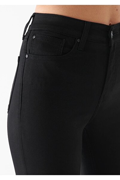 Trn JNS Alissa Gold Black Flared Jeans Flared Leg Denim Trousers High Waist Loose (Extra Comfortable)