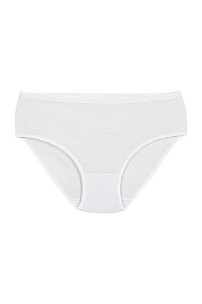 YILDIZ 12 Pieces Ribbed Bias Bato Panties White 3775