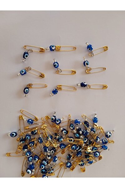 BabyMeva Maşallahlık Iğneli Cam Nazar Boncuğu 10 Adet 0,8mm