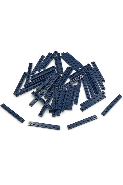 LEGO Original Moc Custom Accessory Creator Plate 1 X 8 Flat Brick Navy Blue 4 Pieces to Ship