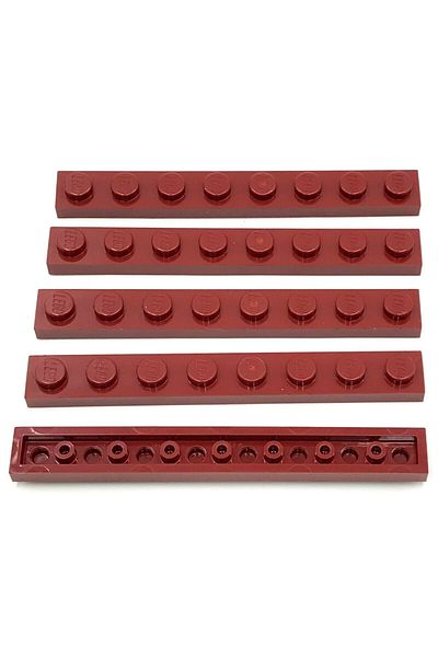 LEGO Original Moc Custom Accessory Creator Plate 1 X 8 Flat Brick Claret Red 4 Pieces Will Be Sent