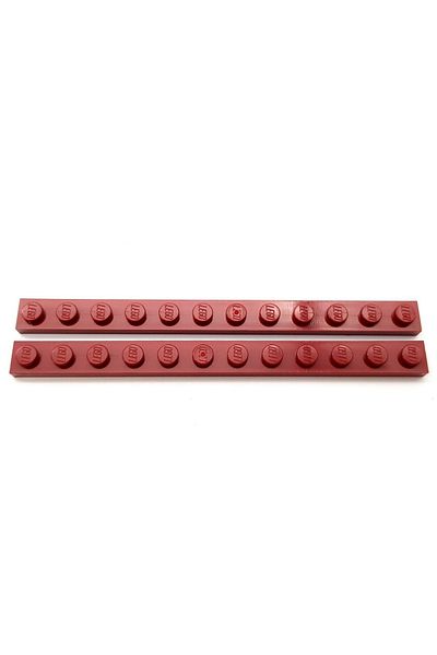 LEGO Original Moc Custom Accessory Creator Plate 1 X 12 Flat Tall Brick Claret Red 4 Pieces Will Be Sent