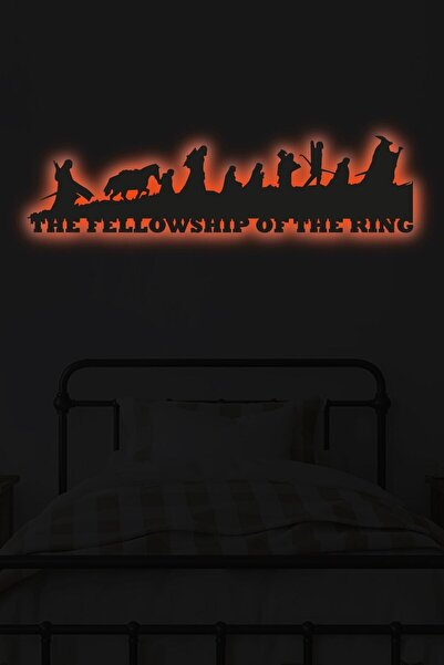 Aktif Tasarım Ledli Lazer Kesim Ahşap Rgb Lord Of The Rings Duvar Dekoru