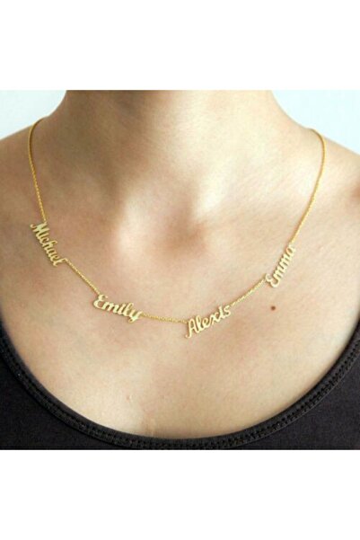 GÜMÜŞ 4 Isimli Özel Aile Kolyesi 925k