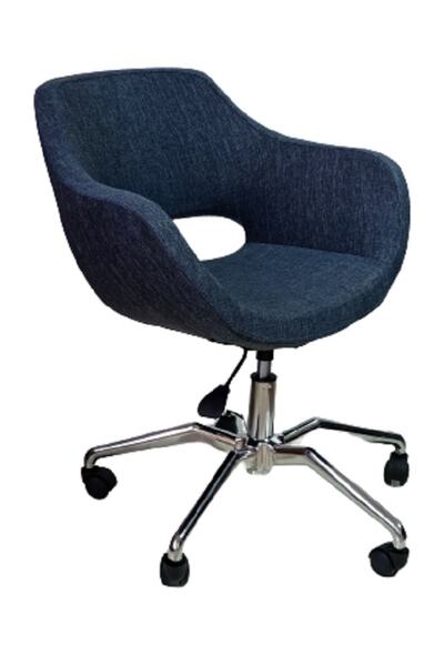 KamusalMarket Büro Koltuğu Çalışma Sandalyesi Döküm Süngerli Krom Yıldız Ayaklı