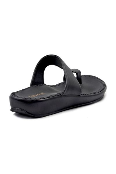 Ceyo Black Women's Slippers Flip-toe Orthopedic Slippers 9200-2