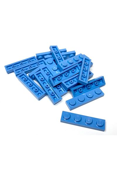 LEGO Original Moc Custom Accessory Creator Plate 1 X 4 Flat Brick Medium Blue 6 Pieces to Ship