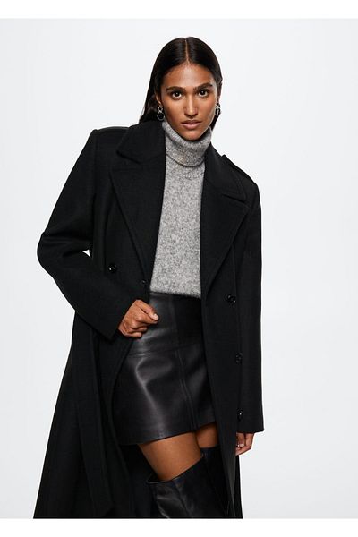 MANGO Woman Double Breasted Oversize Special Tailored Woolen Coat