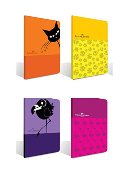 Faber Castell A5 Küçük Defter 60 Yp. Plastik Kapak Çizgisiz - 4 Adet