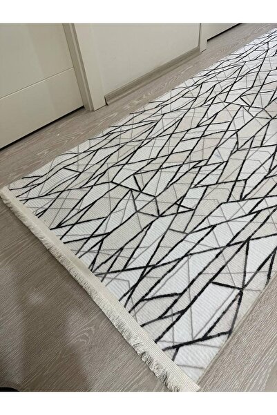 Dinarsu Jel Kaymaz Halı Rölyef Kaymaz Taban Yolluk Yıkanabilir Halı Geometrik...