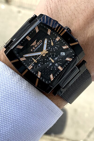 FERRO Orijinal Erkek Kol Saati Seti Bileklik Hediyeli Sevgiliye Hediye