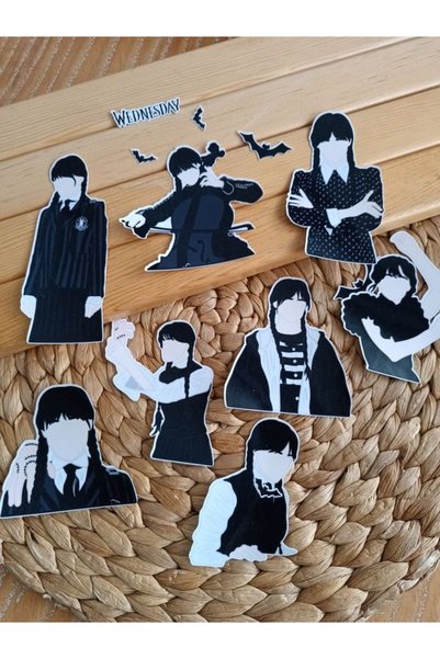EyER Shoping Semi Transparent Wednesday Addams Sticker Set Suitable for Bullet Journal
