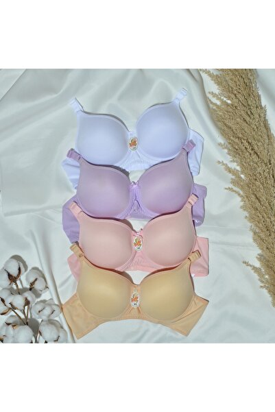 Tektaş طقم حمالة صدر نسائي مكون من 4 قطع بدون حشوة