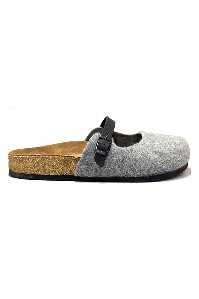 Uniqueqoop Παντόφλες Sofia Cork Sole από φυσικό μαλλί τσόχα