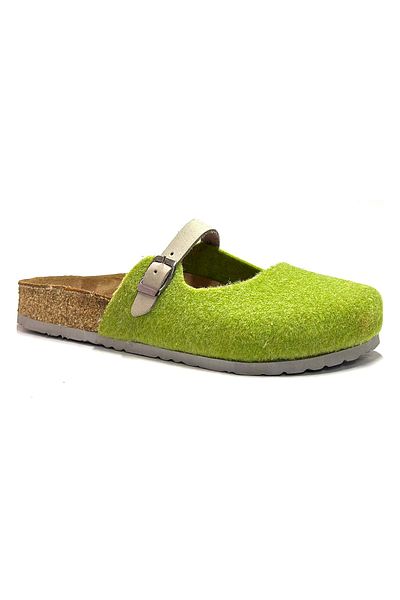 Uniqueqoop Παντόφλες Sofia Cork Sole από φυσικό μαλλί τσόχα