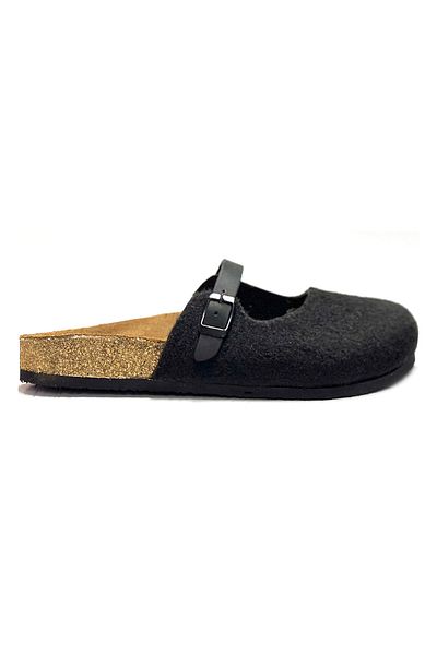 Uniqueqoop Παντόφλες Sofia Cork Sole από φυσικό μαλλί τσόχα
