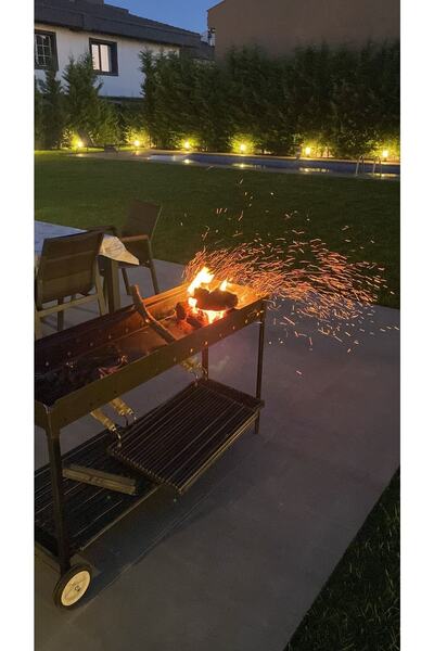 İklim Özel Yapım Demir Mangal Barbekü 40x125 Döküm Izgara Nusret Izgara