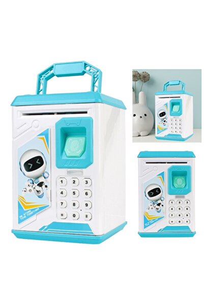 keyfim shop Dekoratif Şifreli Parmak Izi Butonlu Kumbara