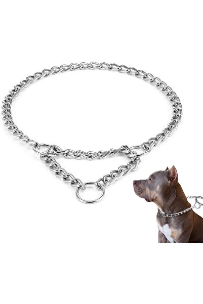 Biryirmi Köpek Eğitim Boyun Zinciri 3,5 Mm - 65 Cm Orta Büyük Irk Eğitim Zinciri Sağlam Krom Çelik