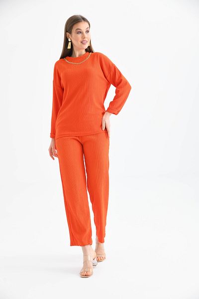 VOLT CLOTHİNG Women's Chain Detail Wrapped Trousers Suit