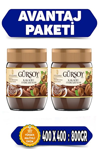 Gürsoy Renklendirici Ve Koruyucu Içermeyen Kakaolu Fındık Kreması 2 Li Avanta...