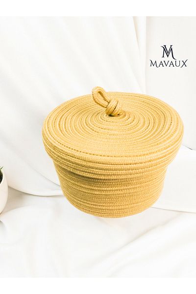 MaVaux Rochie cu capac din paie de iută - Organizator multifuncțional pentru baie și bucătărie