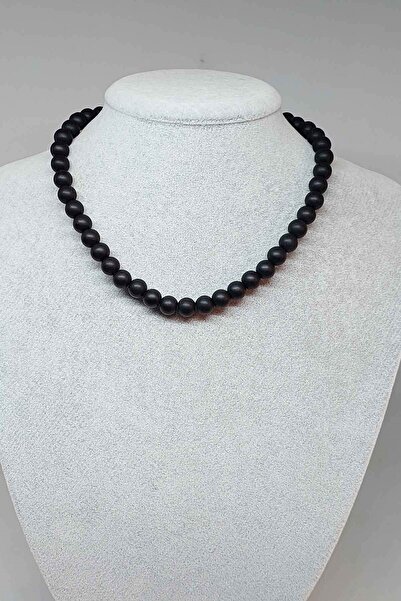 Yasamtohumu Onyx Stone Matte Necklace 8mm (with clip)