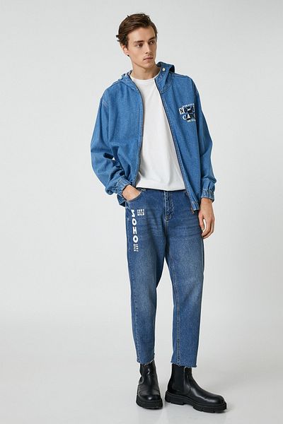 Koton Dunkle Indigo-Jeans für Herren 3WAM40132BD
